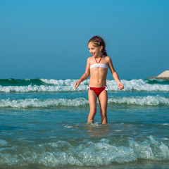 cute little girl on the beach