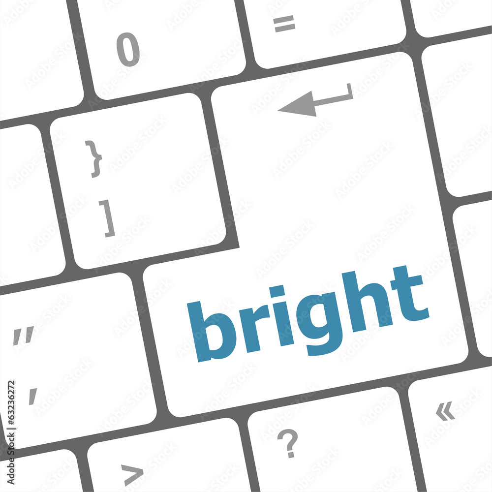 Poster button with bright on computer keyboard. business concept