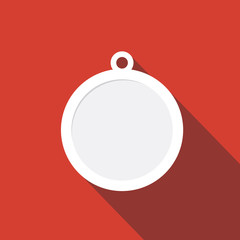 Red ball Christmas tree, flat design