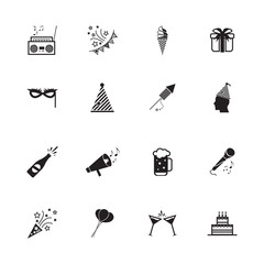 Party icons and Celebration icons. Vector illustration