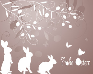 floral,silhouette,osterhase,osterei,schmetterling,olive,3d