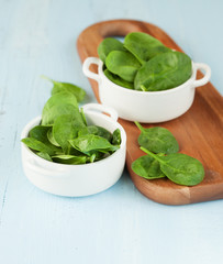 Fresh spinach leaves