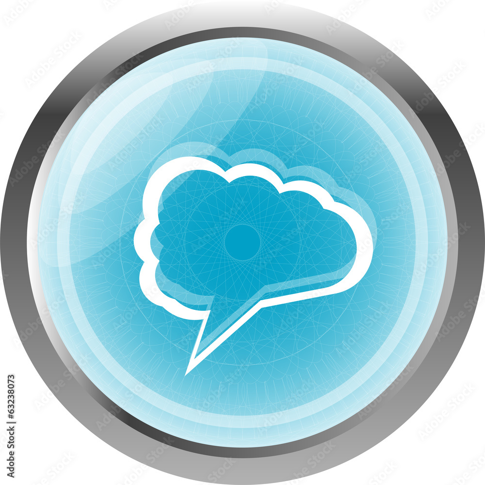 Fototapete abstract cloud on web icon button isolated on white