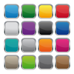 Metallic square buttons