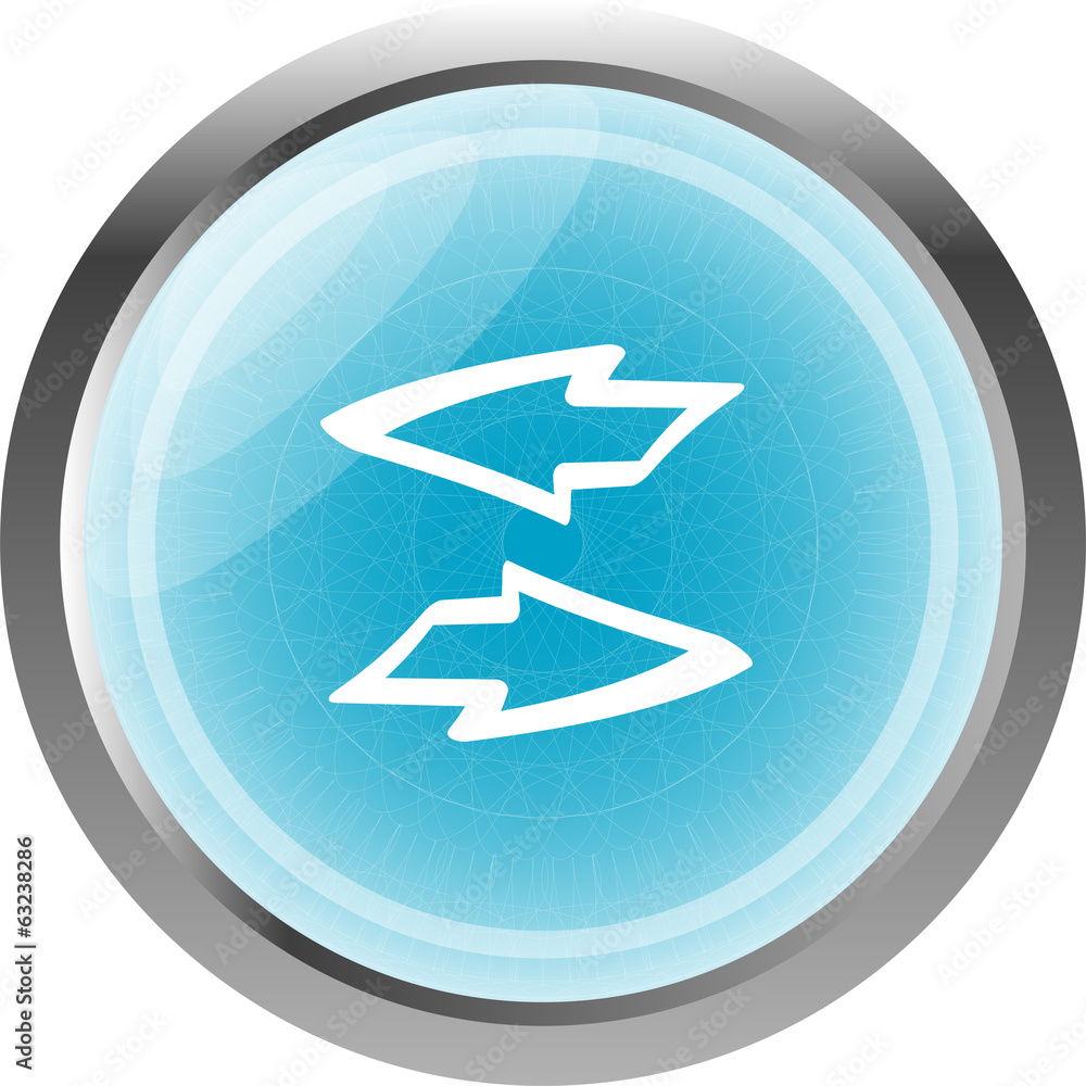 Poster button web icon with arrow set isolated on white