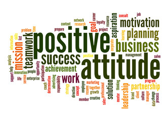 Positive attitude word cloud