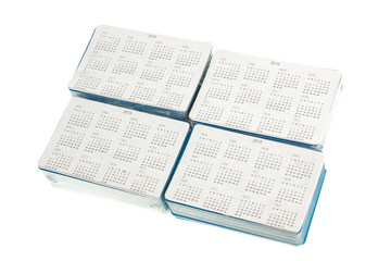 Group from four bundles of pocket calendars