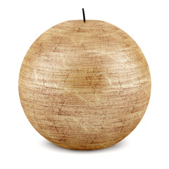 one brown candles isolated on white background