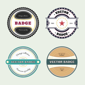 Set of retro badges. Vintage Round icons. Vector collection.