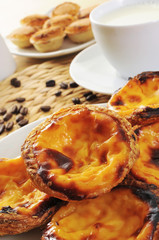 pasteis de nata and pasteis de feijao, typical Portuguese pastri