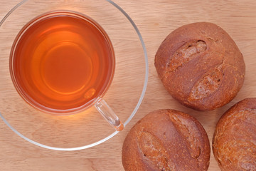Cup of tea and fresh buns