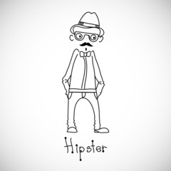 Hipster character design.Vector illustration
