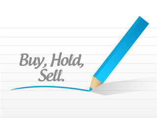 buy hold and sell messages. illustration