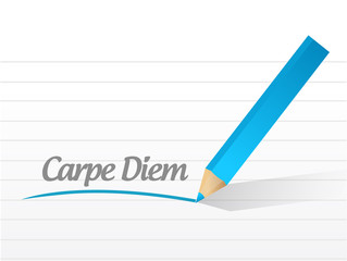 carpe diem written message illustration design