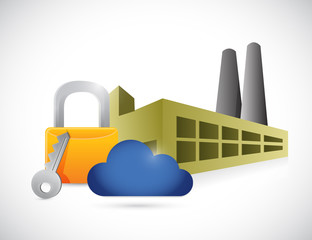 factory lock storage concept illustration