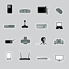computer peripherals stickers eps10