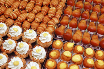 mixed mignon pastries, typical italian sweet food