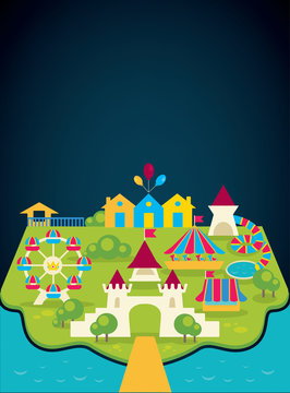 vector background with image of amusement park