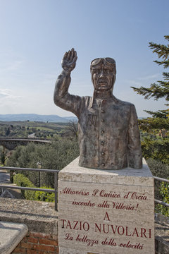 Driver Tazio Nuvolari Copper Statue