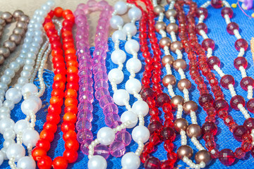 Handmade beads at the exhibition