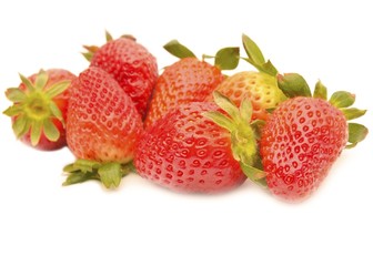 Fresh strawberries on white background