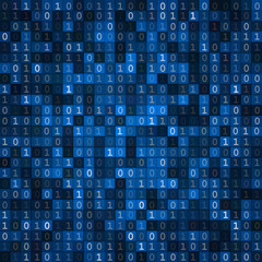 Blue screen binary code screen