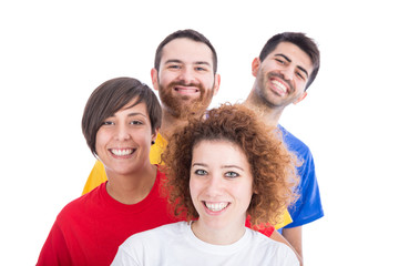 Obraz premium Happy Group of Friends on White Background