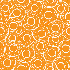 white bagels with poppy seamless pattern - 63247879