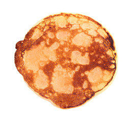 Fried pancake isolated on white