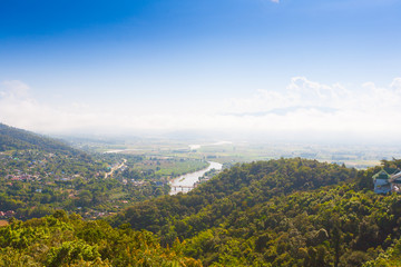 Village Thaton in the Thailand, airview