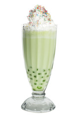 milk cocktail ice cream isolated on white background