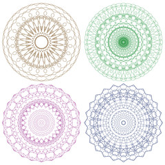 Set of Vector Guilloche Rosettes