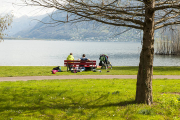 Erholung am Lago Maggiore, Locarno, Tessin, Schweiz