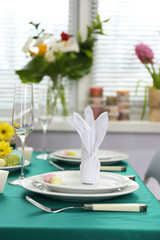 Beautiful holiday Easter table setting