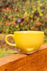 yellow coffee cup
