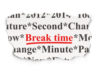 Time concept: Break Time on Paper background
