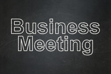 Finance concept: Business Meeting on chalkboard background