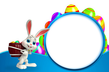 cute easter bunny with sign