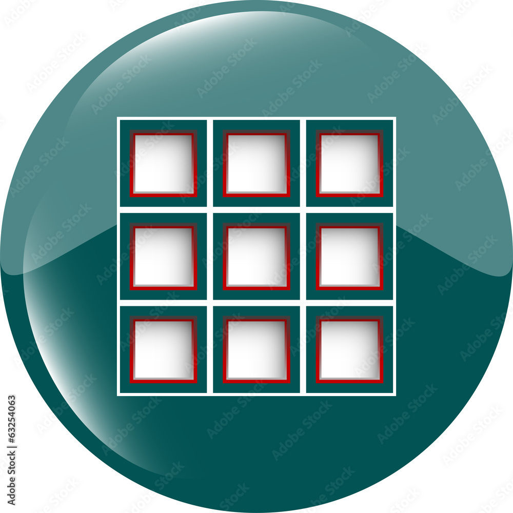Poster empty box sign on web icon, button isolated on white
