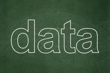 Data concept: Data on chalkboard background