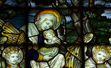 Fototapeta na wymiar Mary holding Jesus