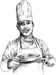 hand drawn chef
