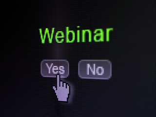 Education concept: Webinar on digital computer screen