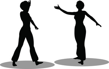 Dancer woman silhouette