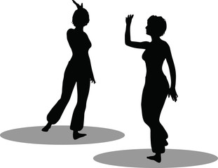 Dancer woman silhouette