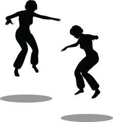 Fototapeta na wymiar Dancer woman silhouette