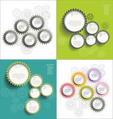 Infographic design template with gears collection