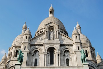 Fototapeta na wymiar Basilica of Sacre-Coeur cathedral exterior, Paris, France