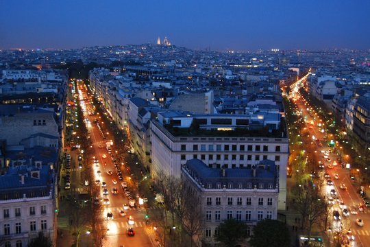 Fototapeta Paris city streets at night