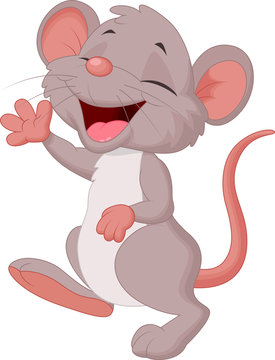 Cute mouse cartoon posing